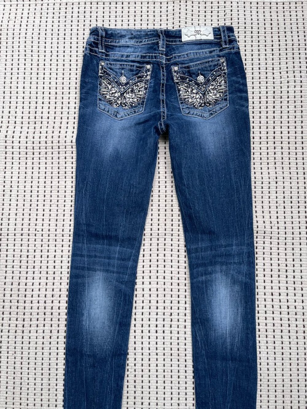 Miss Me Standard Skinny Mid Rise Button Pocket Jeans Size 30 Western - Picture 7 of 8
